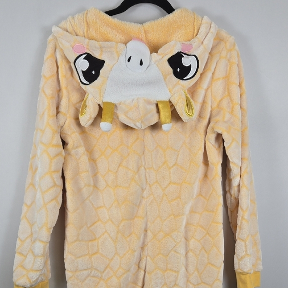 Weekend Edition One Piece Overall Plush Giraffe Animal Hooded Adult Onsie Size L - Picture 1 of 11